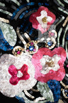 CHANEL 01A Black Multicolor Sequin Embellishments Silk Dress 38 シャネル ブラック マルチカラー シルク スパンコール 幻のドレス ワンピース 即発