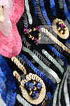 CHANEL 01A Black Multicolor Sequin Embellishments Silk Dress 38 シャネル ブラック マルチカラー シルク スパンコール 幻のドレス ワンピース 即発