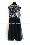 CHANEL 01A Black Multicolor Sequin Embellishments Silk Dress 36 38 シャネル ブラック マルチカラー シルク スパンコール 幻のドレス ワンピース 即発