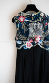 CHANEL 01A Black Multicolor Sequin Embellishments Silk Dress 36 38 シャネル ブラック マルチカラー シルク スパンコール 幻のドレス ワンピース 即発