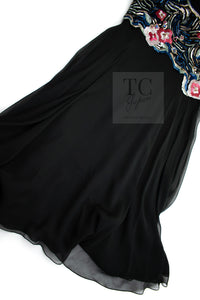 CHANEL 01A Black Multicolor Sequin Embellishments Silk Dress 38 シャネル ブラック マルチカラー シルク スパンコール 幻のドレス ワンピース 即発