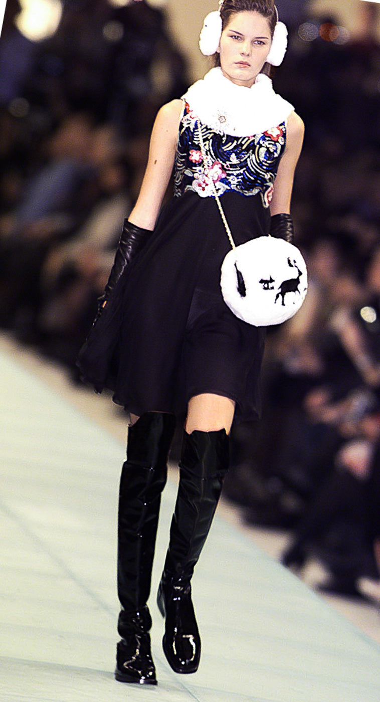 CHANEL 01A Black Multicolor Sequin Embellishments Silk Dress 38 シャネル ブラック マルチカラー シルク スパンコール 幻のドレス ワンピース 即発