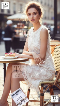 CHANEL 09PF Ivory Beige Mohair Dress 38 シャネル アイボリー ベージュ モヘア ワンピース 即発