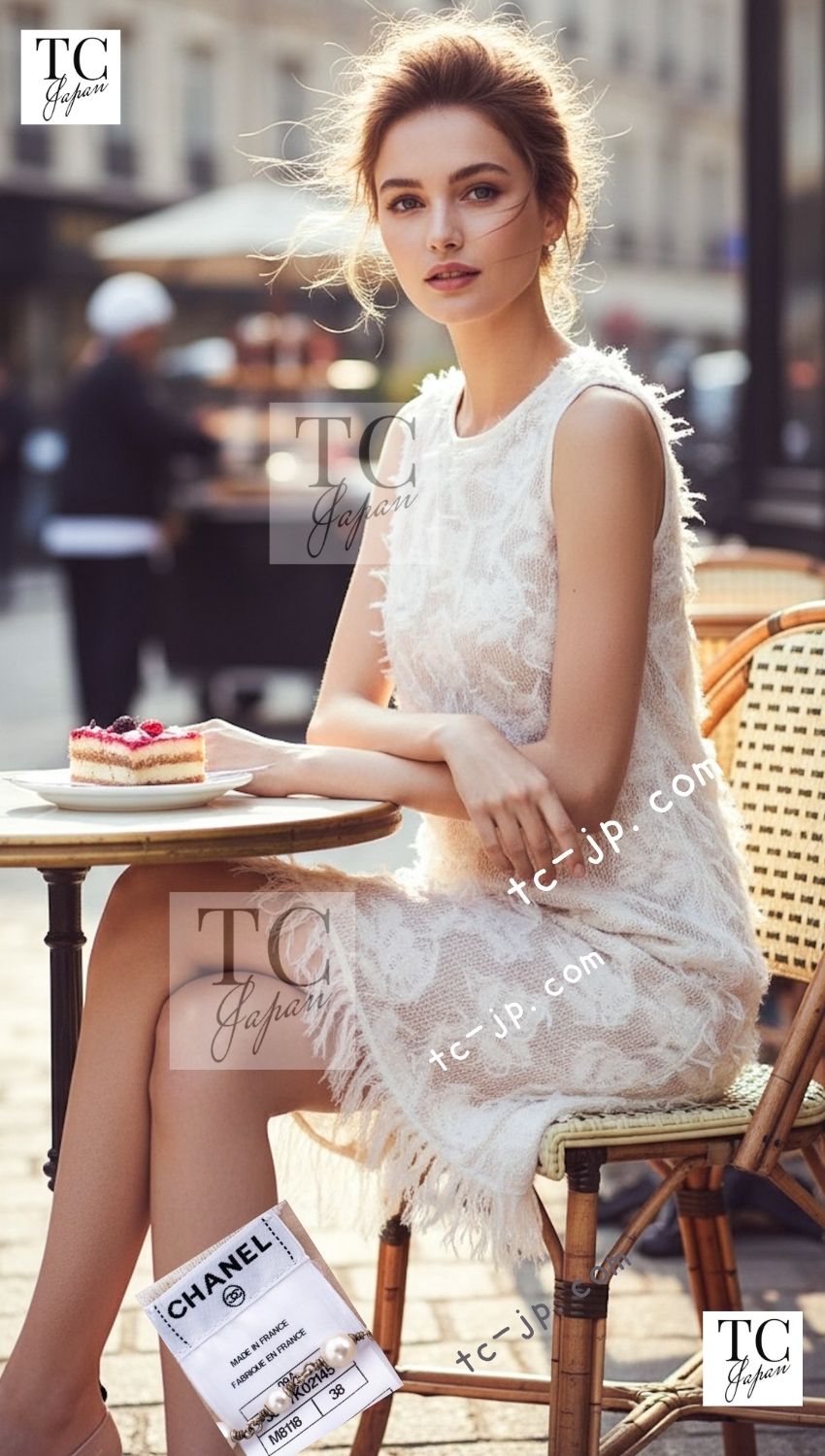 CHANEL 09PF Ivory Beige Mohair Dress 38 シャネル アイボリー ベージュ モヘア ワンピース 即発