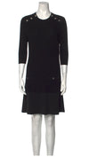 CHANEL 18PF Black Cotton Wool Knit Dress 36 シャネル ブラック コットン ウール ニット ワンピース 即発