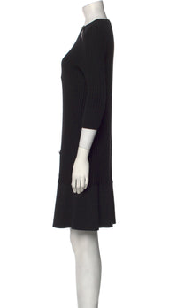 CHANEL 18PF Black Cotton Wool Knit Dress 36 シャネル ブラック コットン ウール ニット ワンピース 即発