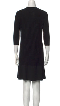 CHANEL 18PF Black Cotton Wool Knit Dress 36 シャネル ブラック コットン ウール ニット ワンピース 即発