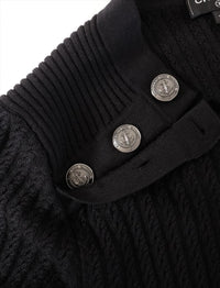 CHANEL 18PF Black Cotton Wool Knit Dress 36 シャネル ブラック コットン ウール ニット ワンピース 即発