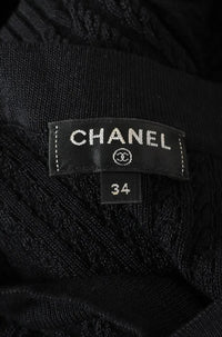 CHANEL 18PF Black Cotton Wool Knit Dress 34 シャネル ブラック コットン ウール ニット ワンピース 即発
