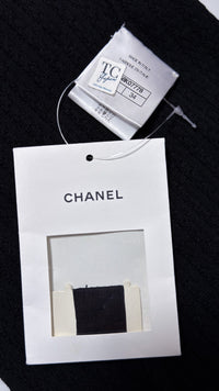 CHANEL 18PF Black Cotton Wool Knit Dress 34 シャネル ブラック コットン ウール ニット ワンピース 即発