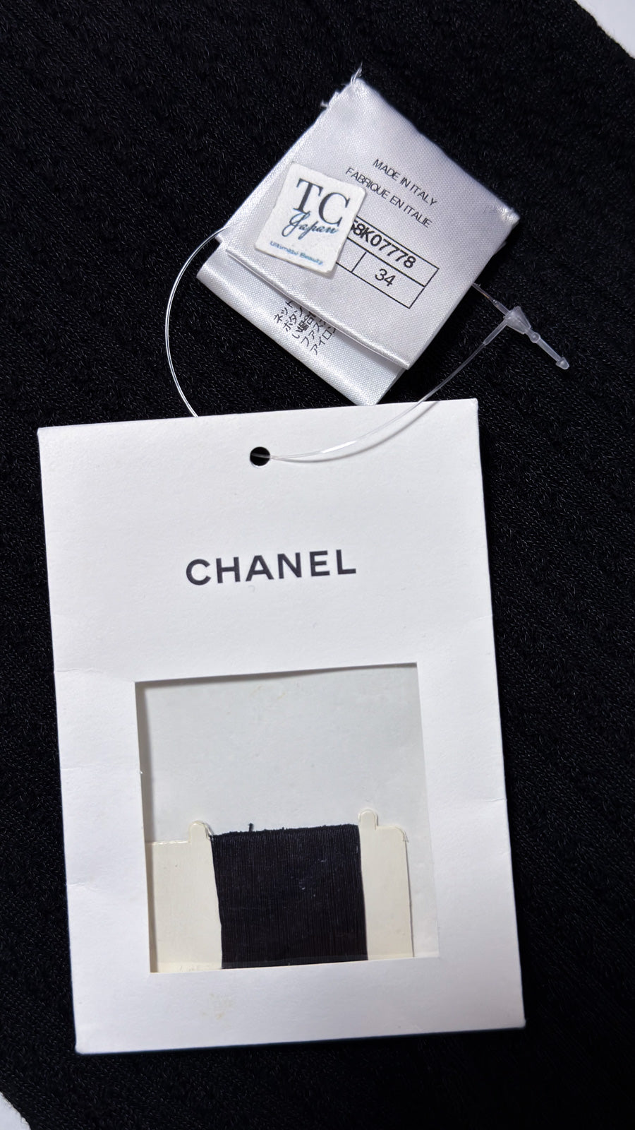 CHANEL 18PF Black Cotton Wool Knit Dress 34 シャネル ブラック コットン ウール ニット ワンピース 即発