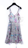 CHANEL 07C White Graffiti CC Logo Tweed Dress 36 シャネル ホワイト グラフィティ ロゴ ツイード ワンピース 即発