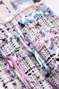 CHANEL 07C White Graffiti CC Logo Tweed Dress 36 シャネル ホワイト グラフィティ ロゴ ツイード ワンピース 即発