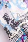 CHANEL 07C White Graffiti CC Logo Tweed Dress 36 シャネル ホワイト グラフィティ ロゴ ツイード ワンピース 即発