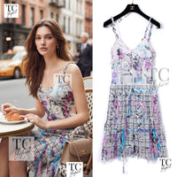 CHANEL 07C White Graffiti CC Logo Tweed Dress 36 シャネル ホワイト グラフィティ ロゴ ツイード ワンピース 即発