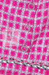 CHANEL 14S Pink White Metallic Trim Cotton Tweed Dress 36 シャネル ピンク ホワイト メタリック トリム コットン ツイード ワンピース 即発