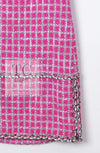 CHANEL 14S Pink White Metallic Trim Cotton Tweed Dress 36 シャネル ピンク ホワイト メタリック トリム コットン ツイード ワンピース 即発