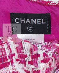 CHANEL 14S Pink White Metallic Trim Cotton Tweed Dress 36 シャネル ピンク ホワイト メタリック トリム コットン ツイード ワンピース 即発