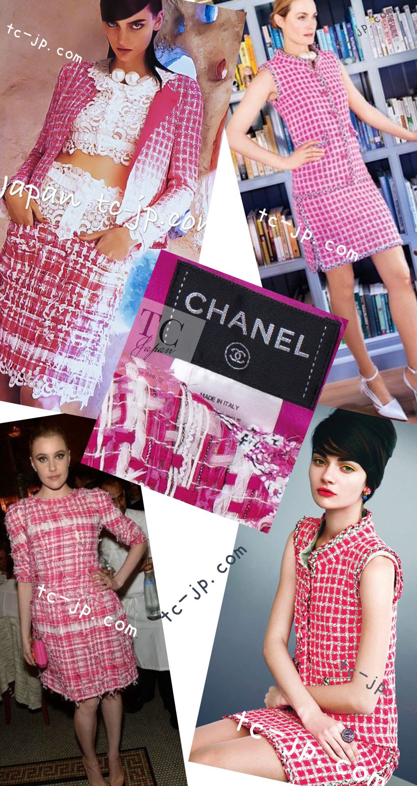 CHANEL 14S Pink White Metallic Trim Cotton Tweed Dress 36 シャネル ピンク ホワイト メタリック トリム コットン ツイード ワンピース 即発