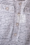 CHANEL 16PS White Gray Sleeveless CC Buttons Stretch Knit Dress 36 シャネル ホワイト グレー ストレッチ ノースリーブ CC ボタン ニット ワンピース 即発
