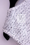 CHANEL 16PS White Gray Sleeveless CC Buttons Stretch Knit Dress 36 シャネル ホワイト グレー ストレッチ ノースリーブ CC ボタン ニット ワンピース 即発