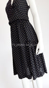 CHANEL 89S Black Beige Wool Dot Print Dress 34 36 シャネル ブラック ベージュ ウール ドット柄 ワンピース 即発