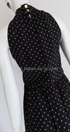 CHANEL 89S Black Beige Wool Dot Print Dress 34 36 シャネル ブラック ベージュ ウール ドット柄 ワンピース 即発