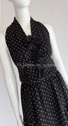 CHANEL 89S Black Beige Wool Dot Print Dress 34 36 シャネル ブラック ベージュ ウール ドット柄 ワンピース 即発