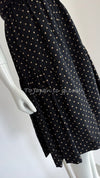 CHANEL 89S Black Beige Wool Dot Print Dress 34 36 シャネル ブラック ベージュ ウール ドット柄 ワンピース 即発