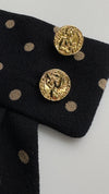 CHANEL 89S Black Beige Wool Dot Print Dress 34 36 シャネル ブラック ベージュ ウール ドット柄 ワンピース 即発