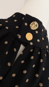 CHANEL 89S Black Beige Wool Dot Print Dress 34 36 シャネル ブラック ベージュ ウール ドット柄 ワンピース 即発