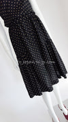 CHANEL 89S Black Beige Wool Dot Print Dress 34 36 シャネル ブラック ベージュ ウール ドット柄 ワンピース 即発