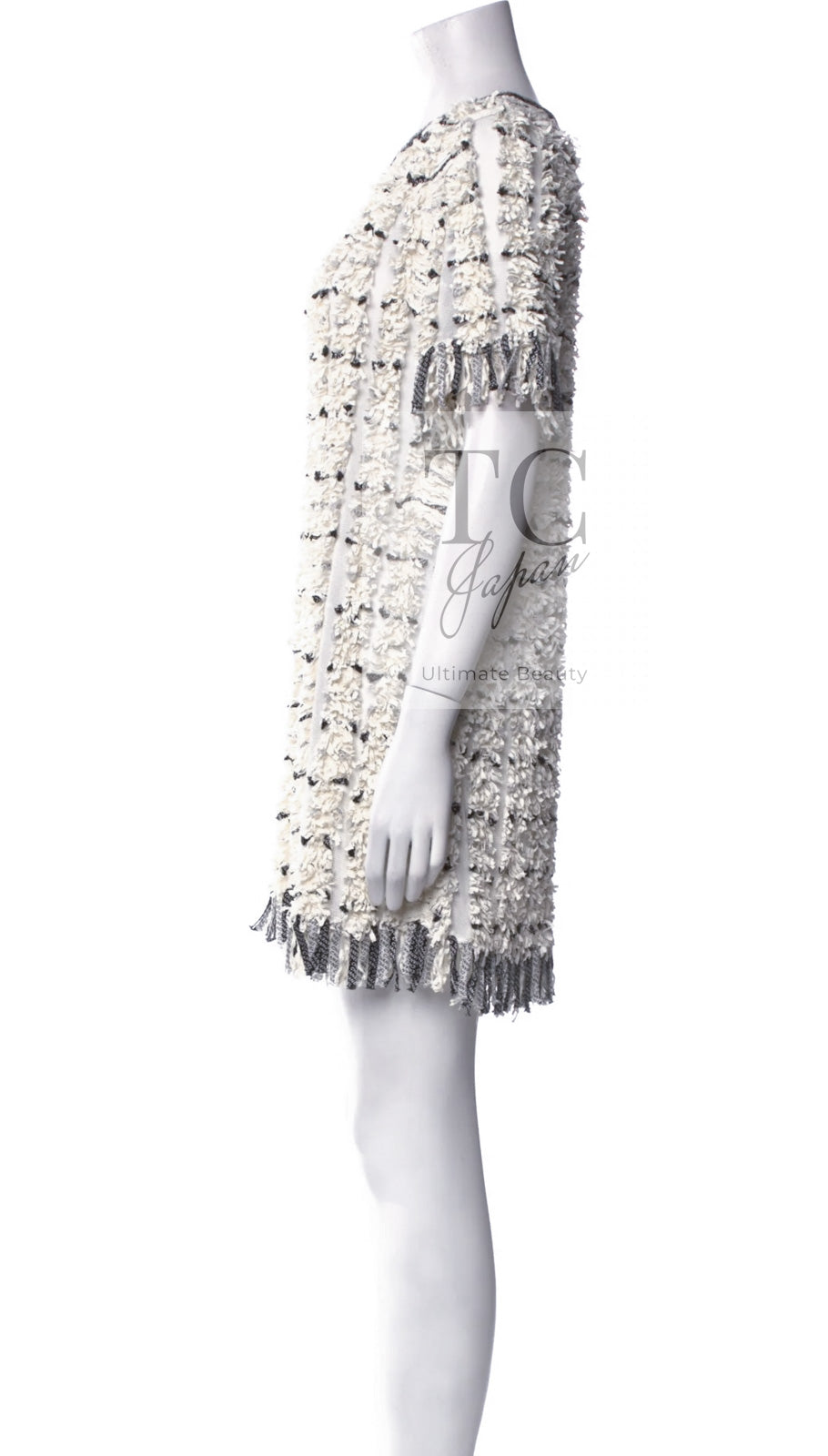 シャネル ワンピース トップス CHANEL アイボリー ブラック ロゴ