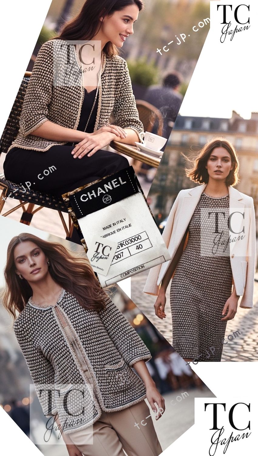 シャネル ワンピース CHANEL 11S ゴールド ネイビー CC ロゴ ニット