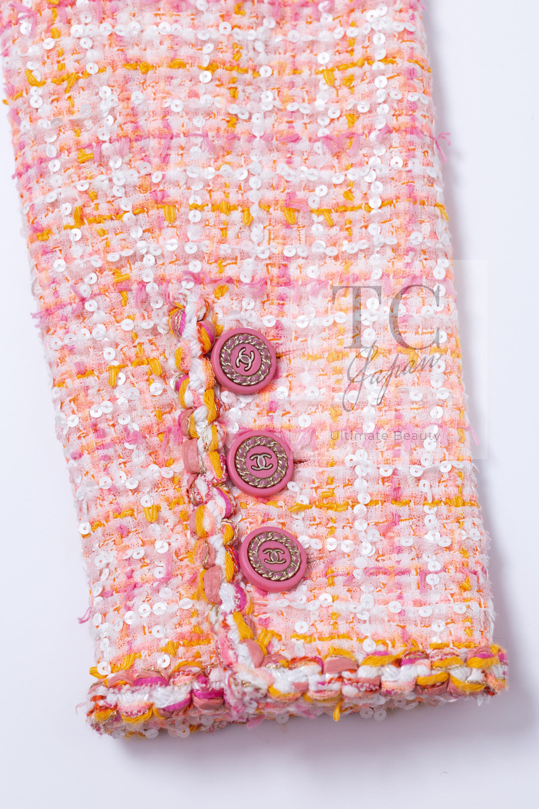 シャネル ワンピース CHANEL ピンク オレンジ ココボタン