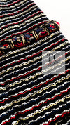 CHANEL 11C Black Border Multi Color Tunic Dress Tops 38 シャネル ブラック マルチカラー ストライプ ボーダー ツイード チュニック ワンピース トップス 即発
