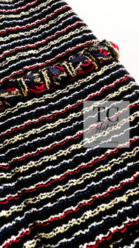 CHANEL 11C Black Border Multi Color Tunic Dress Tops 38 シャネル ブラック マルチカラー ストライプ ボーダー ツイード チュニック ワンピース トップス 即発