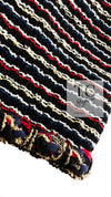 CHANEL 11C Black Border Multi Color Tunic Dress Tops 38 シャネル ブラック マルチカラー ストライプ ボーダー ツイード チュニック ワンピース トップス 即発