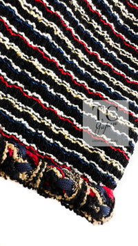 CHANEL 11C Black Border Multi Color Tunic Dress Tops 38 シャネル ブラック マルチカラー ストライプ ボーダー ツイード チュニック ワンピース トップス 即発