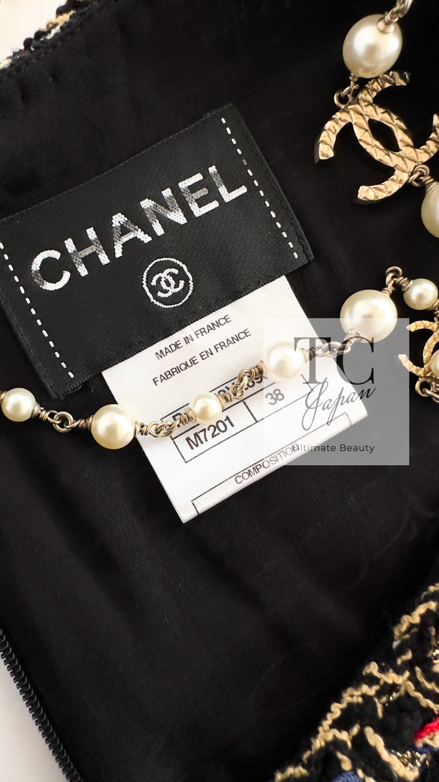 CHANEL 11C Black Border Multi Color Tunic Dress Tops 38 シャネル ブラック マルチカラー ストライプ ボーダー ツイード チュニック ワンピース トップス 即発