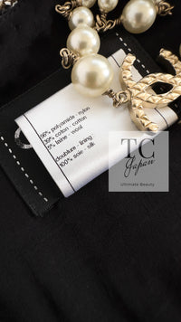 CHANEL 11C Black Border Multi Color Tunic Dress Tops 38 シャネル ブラック マルチカラー ストライプ ボーダー ツイード チュニック ワンピース トップス 即発