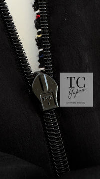 CHANEL 11C Black Border Multi Color Tunic Dress Tops 38 シャネル ブラック マルチカラー ストライプ ボーダー ツイード チュニック ワンピース トップス 即発