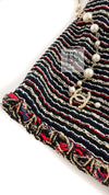 CHANEL 11C Black Border Multi Color Tunic Dress Tops 38 シャネル ブラック マルチカラー ストライプ ボーダー ツイード チュニック ワンピース トップス 即発