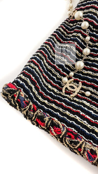 CHANEL 11C Black Border Multi Color Tunic Dress Tops 38 シャネル ブラック マルチカラー ストライプ ボーダー ツイード チュニック ワンピース トップス 即発