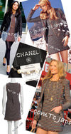 CHANEL 11C Black Border Multi Color Tunic Dress Tops 38 シャネル ブラック マルチカラー ストライプ ボーダー ツイード チュニック ワンピース トップス 即発
