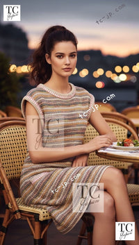 chanel 17c creme marigold trim cotton knit cardigan 22