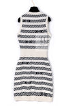 CHANEL 17PS Ivory Black Chain Turn Lock Pattern Cashmere Knit Dress 36 シャネル アイボリー ブラック チェーン & ターンロック 柄 カシミヤ ニット ワンピース 即発