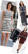 CHANEL 17PS Ivory Black Chain Turn Lock Pattern Cashmere Knit Dress 36 シャネル アイボリー ブラック チェーン & ターンロック 柄 カシミヤ ニット ワンピース 即発