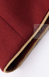 CHANEL 15PF Burgundy Red Ruby Gold Trim Melton Wool 100 Dress 40 シャネル バーガンディ レッド ルビー ゴールド トリム メルトン ウール ワンピース 即発