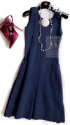 CHANEL 13C Versailles Navy Jacquard Sleeveless Dress 34 36 シャネル ベルサイユ ネイビー ジャガード ニット ノースリーブ ワンピース 即発